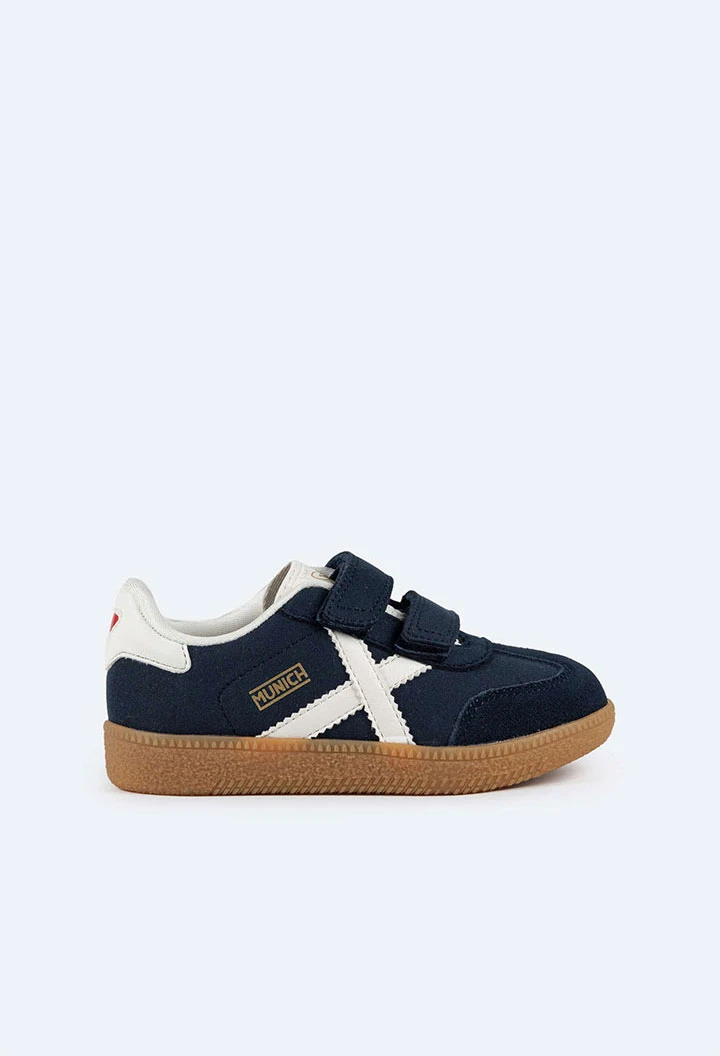 Zapatillas Munich marino con aspa blanca