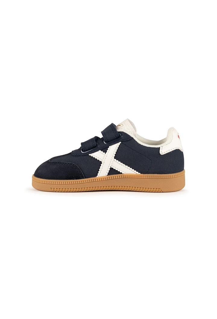 Scarpe Munich blu navy con X bianca