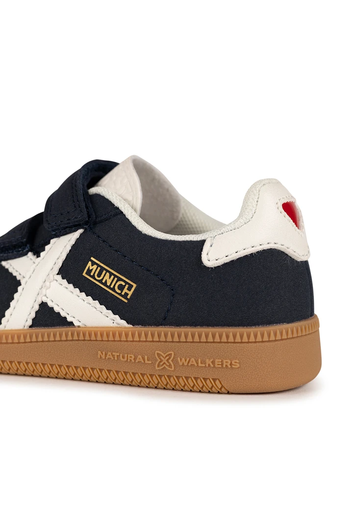 Scarpe Munich blu navy con X bianca