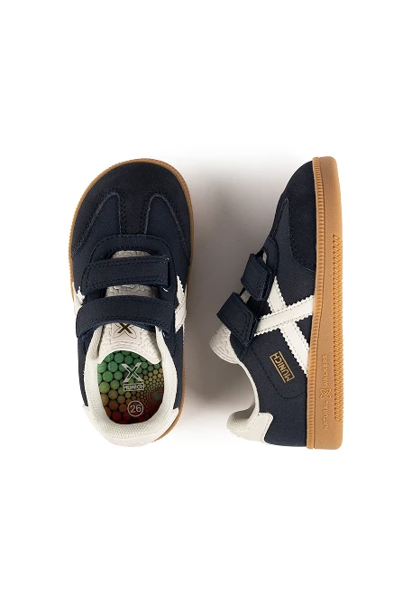 Scarpe Munich blu navy con X bianca