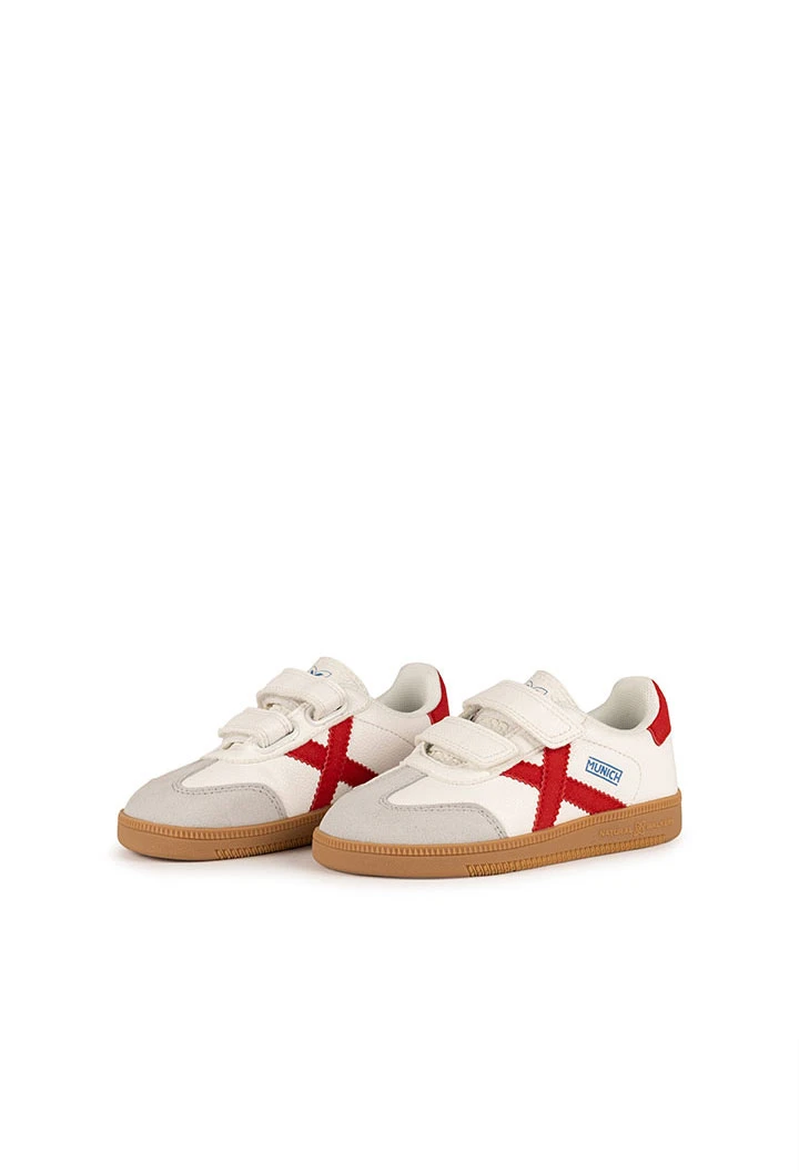 Zapatillas Munich blancas con aspa roja