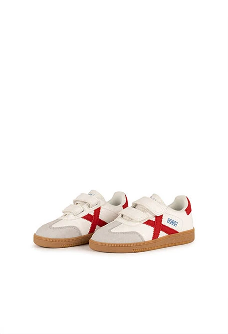 Zapatillas Munich blancas con aspa roja