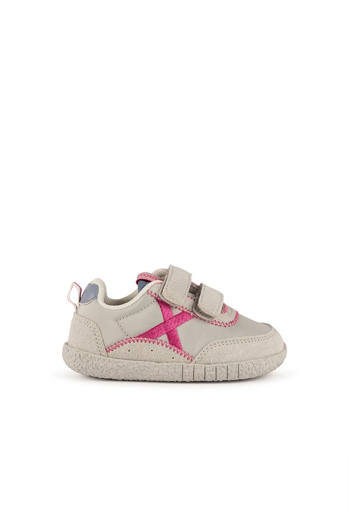 Munich Sportschuhe Weiß mit fuchsiafarbenem X