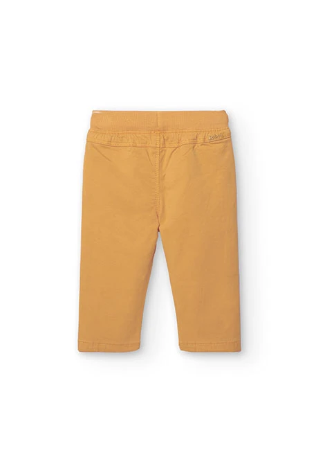 Pantalone basico elastico per neonato maschio in giallo