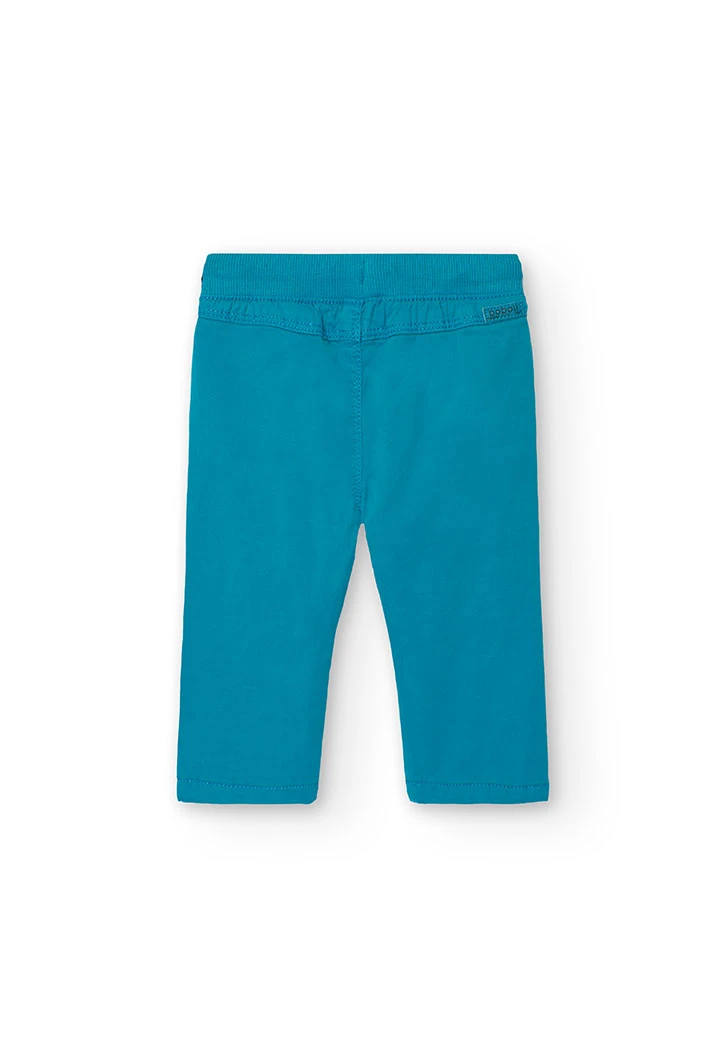 Basic elastic trousers for baby boy in green