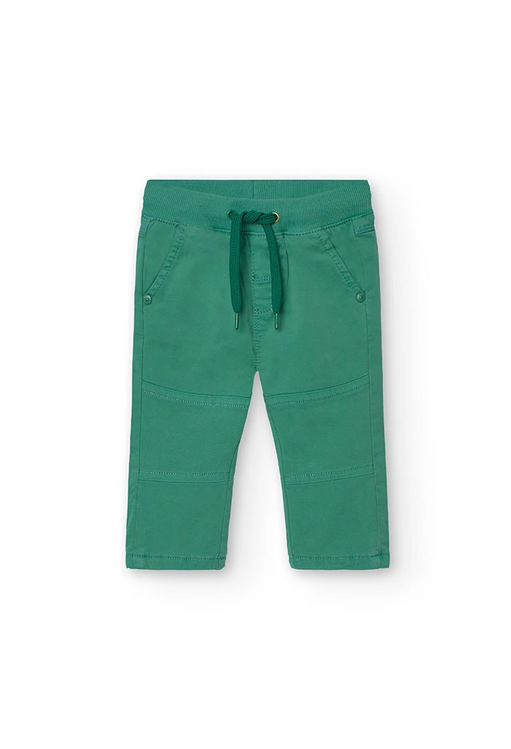 Pantalon basique élastique pour bébé garçon en vert