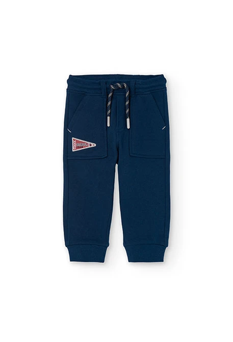 Navy blue fleece trousers for baby boy