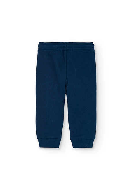 Pantalone in felpa per neonato maschio in blu marino