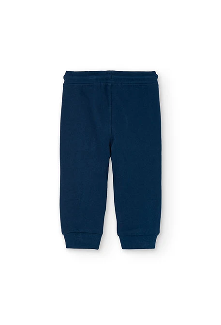 Pantalón de felpa para bebé niño en azul marino