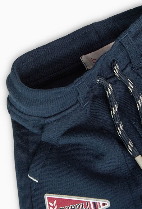 Pantalon jogging en molleton pour bébé garçon en bleu marine