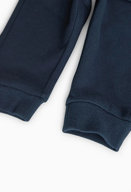 Pantalón de felpa para bebé niño en azul marino