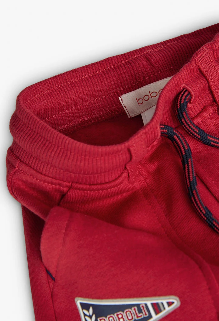 Pantalón de felpa para bebé niño en rojo