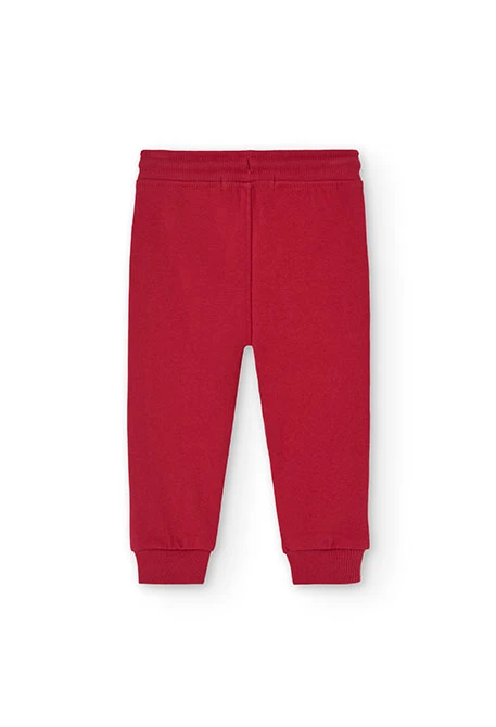 Red fleece trousers for baby boy