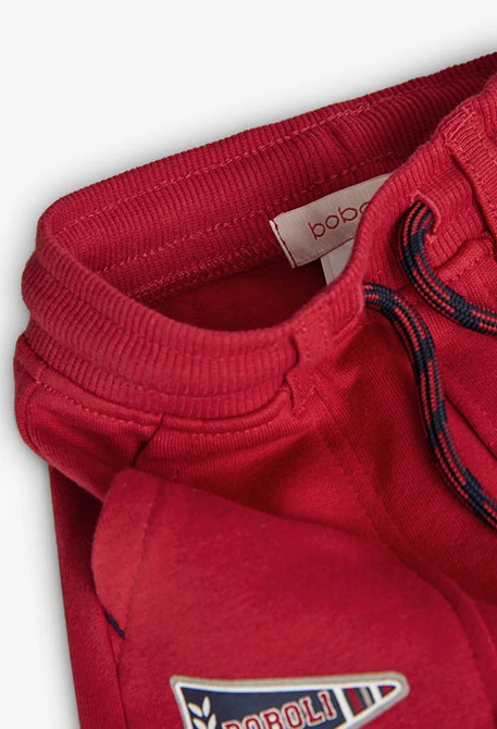 Pantalone in felpa per neonato maschio in rosso