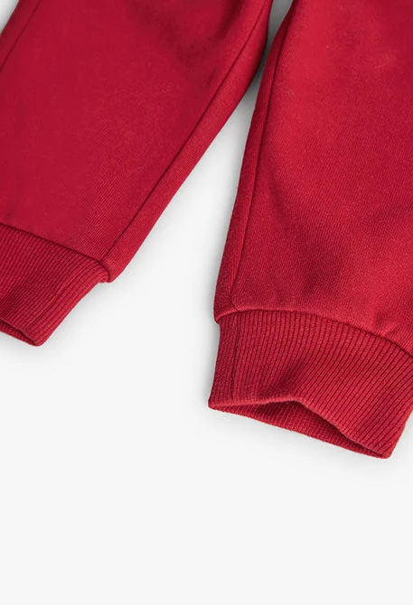 Red fleece trousers for baby boy