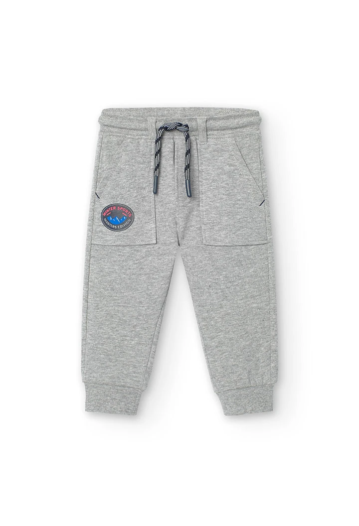 Jogger Pants für Baby-Jungen in Grau mit Print