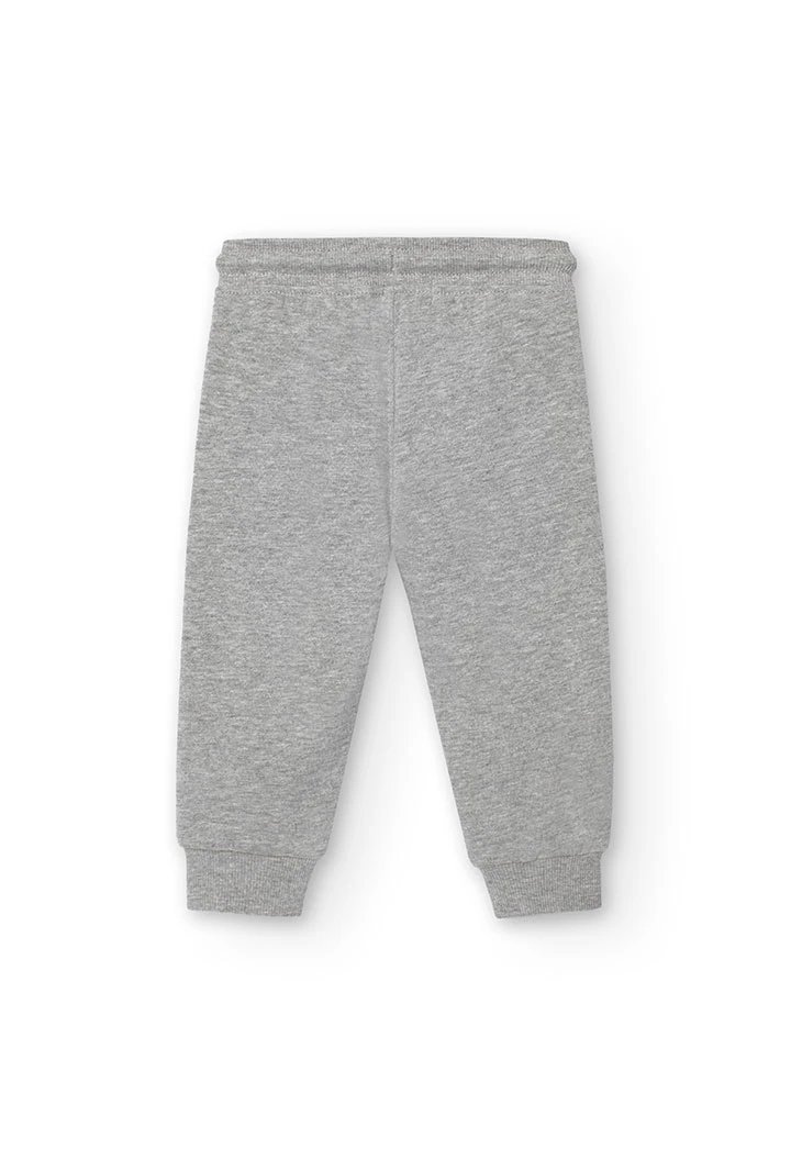 Plush trousers for baby boy in grey