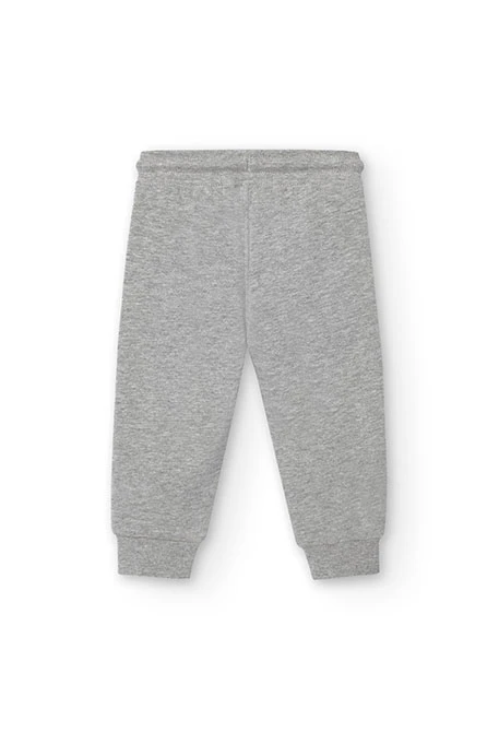 Plush trousers for baby boy in grey