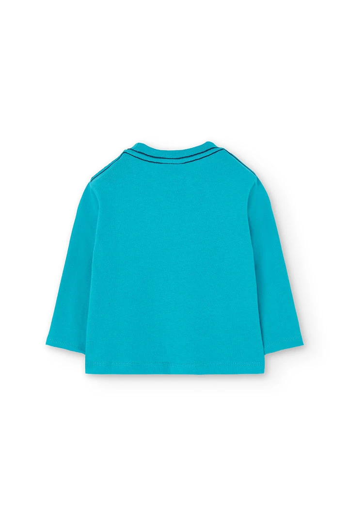 Maglietta di maglia basic per neonato stampata in blu