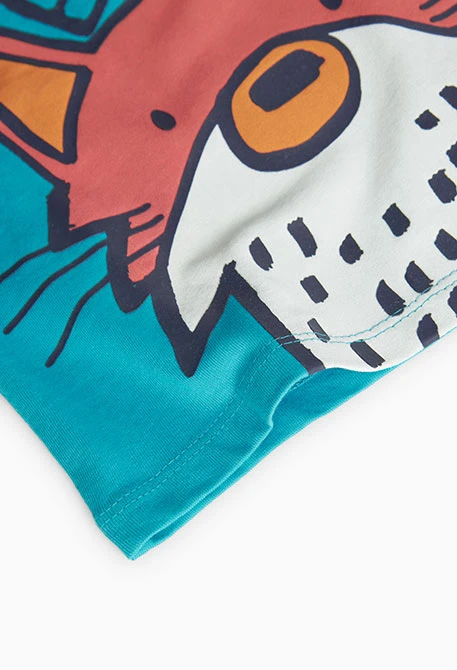 T-Shirt für Baby-Jungen mit blauem Aufdruck