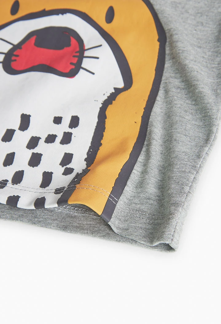 T-Shirt für Baby-Jungen mit Print in Grau