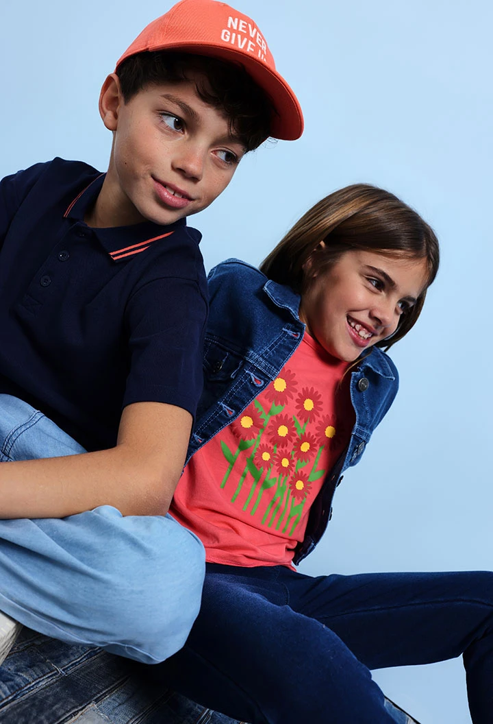 Camisola de malha elástica para menina cor morangos