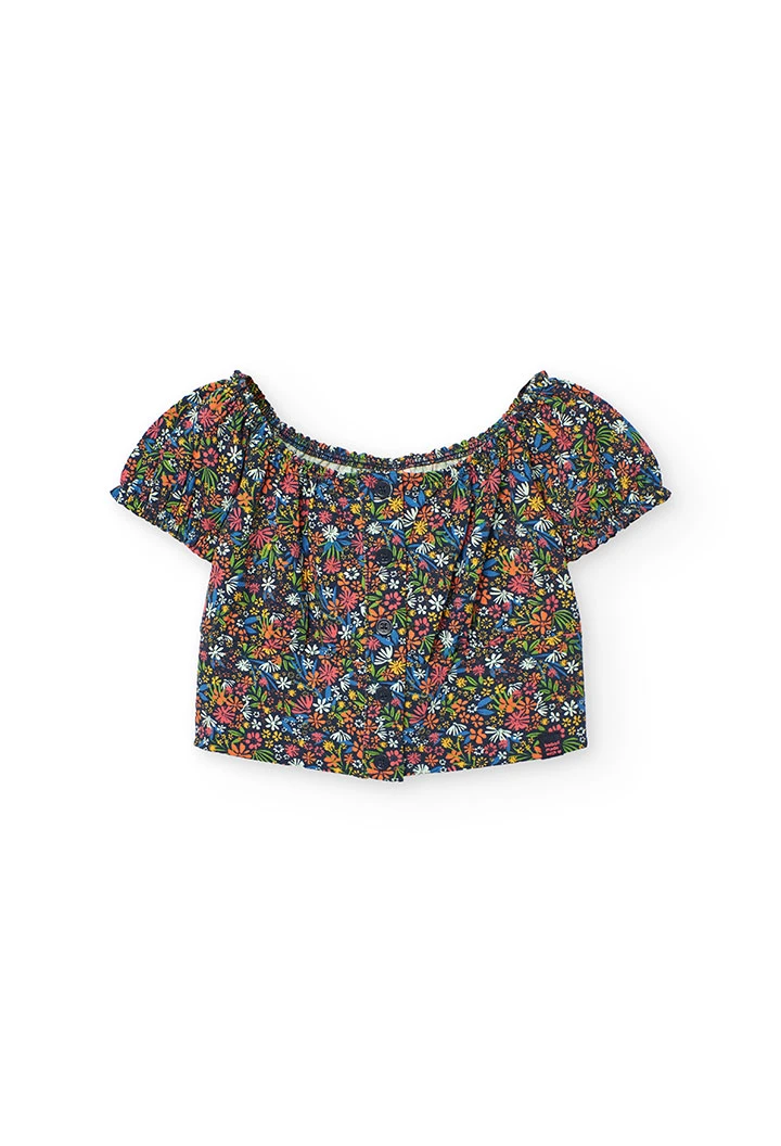 Mädchen-Strickshirt mit Druckmuster