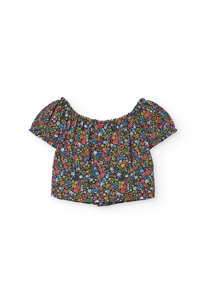 Mädchen-Strickshirt mit Druckmuster