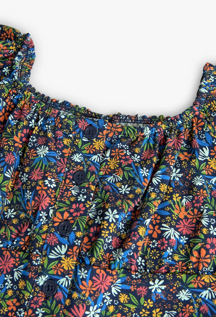 Mädchen-Strickshirt mit Druckmuster