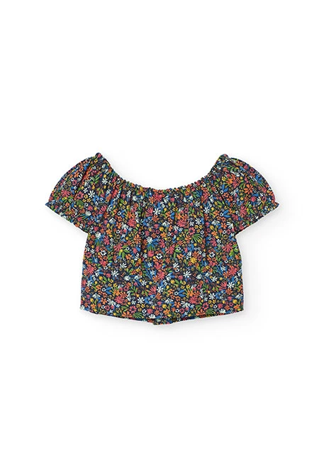 Maglietta in maglia per bambina con stampa