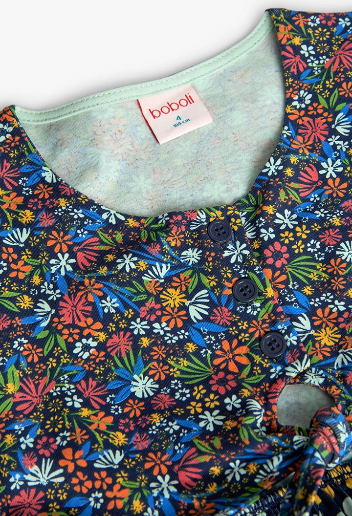 Robe en maille pour fille avec imprimé floral