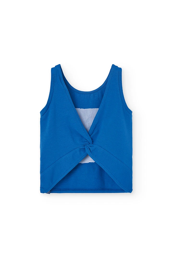 Canotta a maglia per bambina in blu