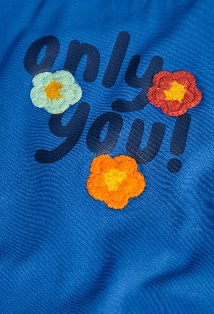 Canotta a maglia per bambina in blu