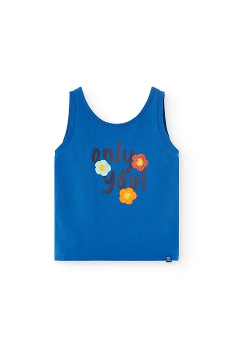 Canotta a maglia per bambina in blu