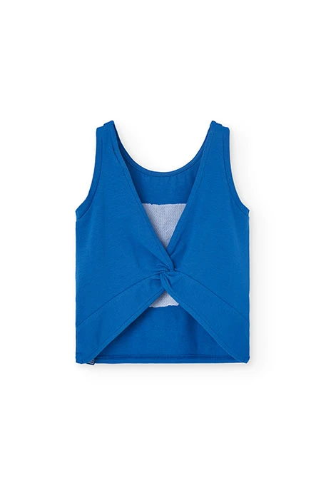 Canotta a maglia per bambina in blu