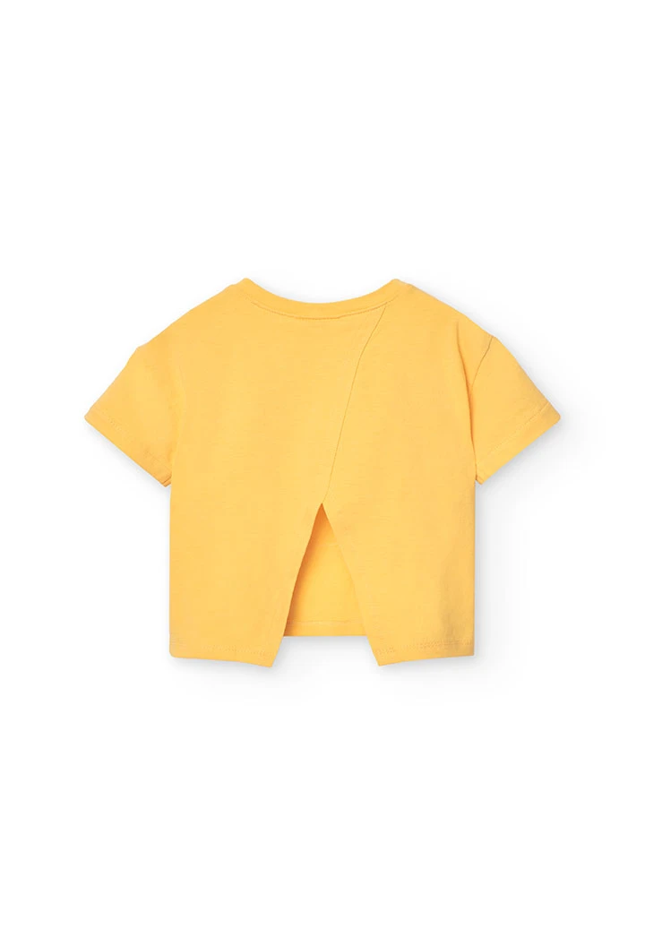 Maglietta a maglia per bambina in colore giallo