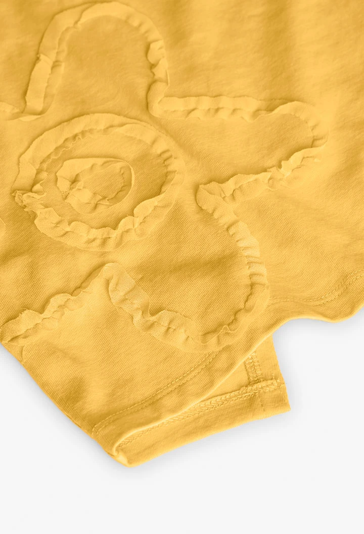 Maglietta a maglia per bambina in colore giallo