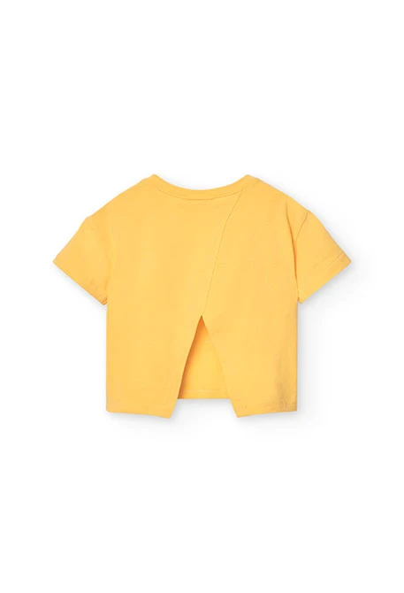 Maglietta a maglia per bambina in colore giallo