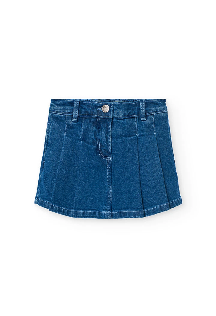 Elastischer Jeansrock-Shorts für Mädchen in Blau