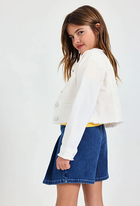 Elastischer Jeansrock-Shorts für Mädchen in Blau