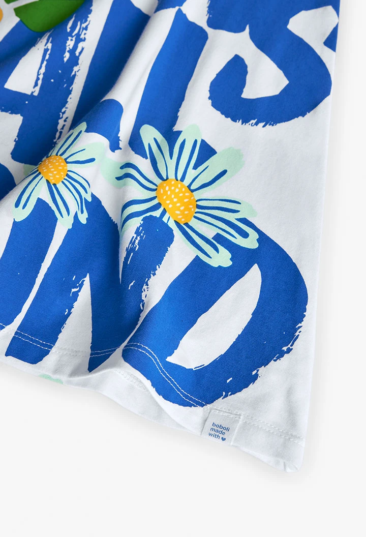 Abito in maglia elasticizzata per bambina di colore bianco