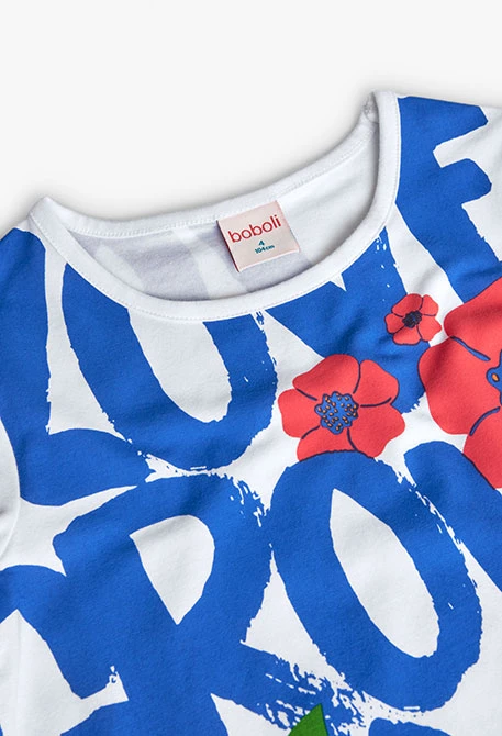 Vestido de malha elástica para menina em cor branca