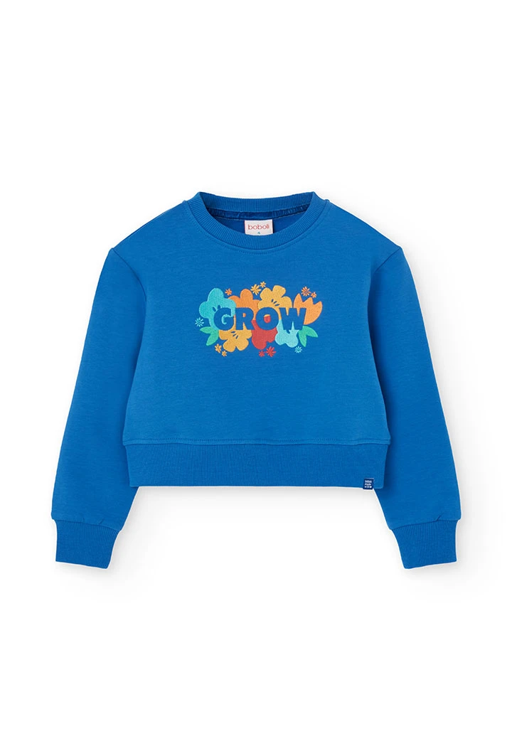 Felpa per bambina di colore blu.