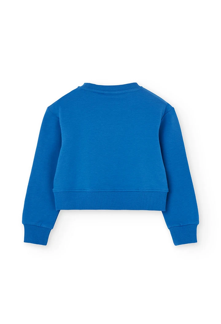 Felpa per bambina di colore blu.