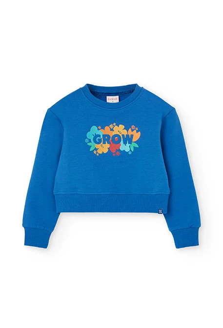 Sudadera de felpa para niña en color azul
