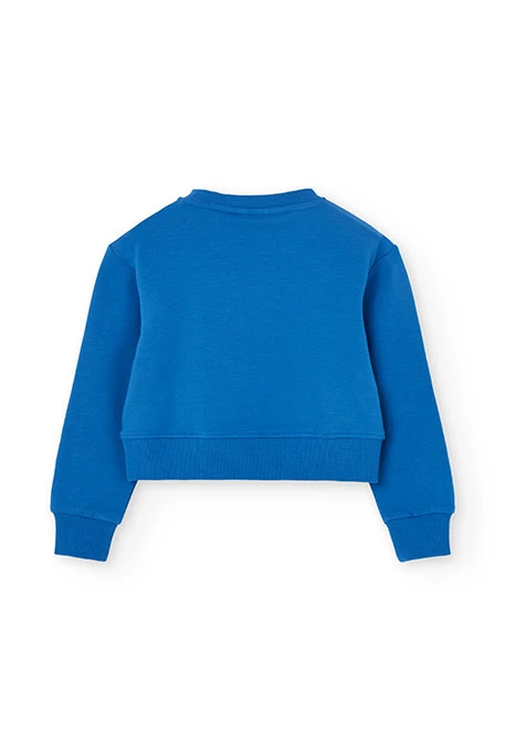 Sudadera de felpa para niña en color azul