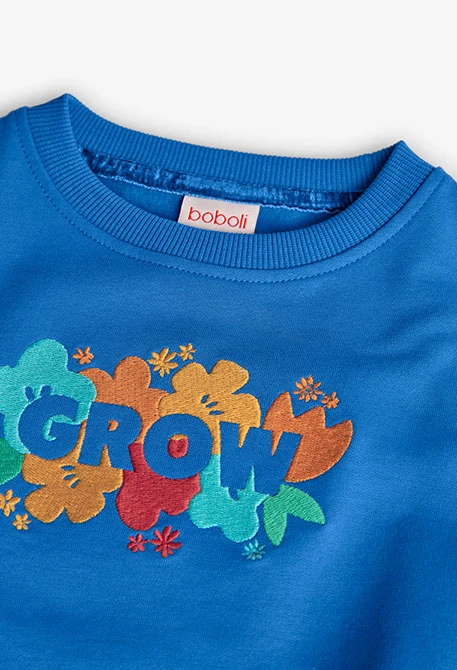 Sudadera de felpa para niña en color azul