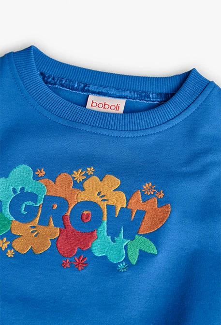 Sudadera de felpa para niña en color azul