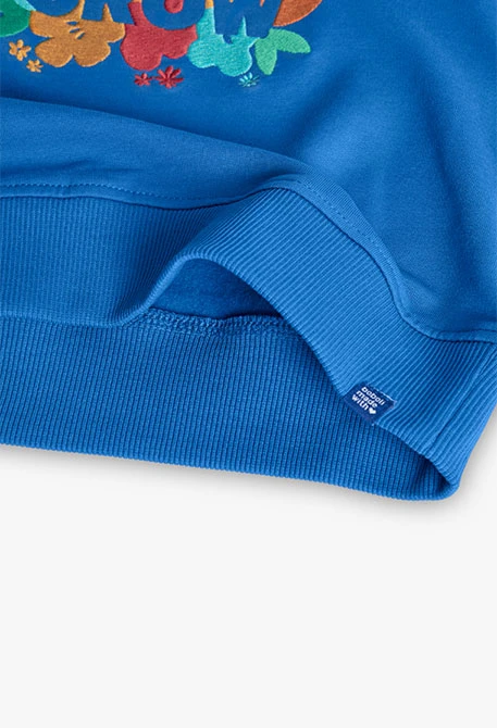 Sudadera de felpa para niña en color azul