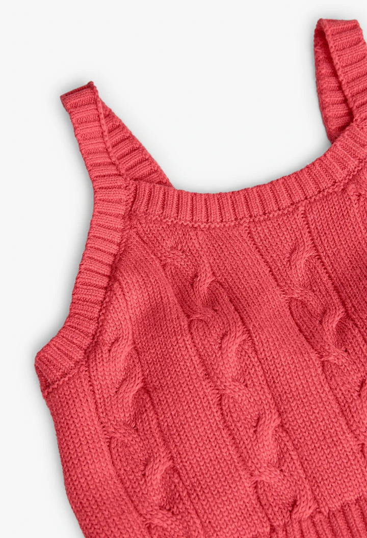 Pull en tricot pour fille de couleur fraise